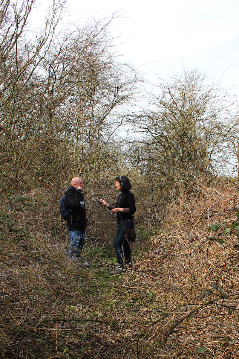 Layla Curtis interviewing local resident